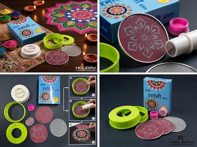 MAGIC RANGOLI KIT – REUSABLE DIY STENCIL KIT FOR EASY RANGOLI DESIGNS
