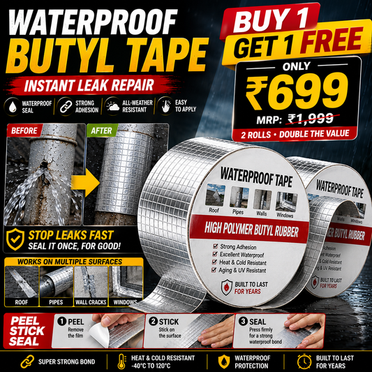 WATERPROOF BUTYL TAPE – LEAK REPAIR & SEALING TAPE | BUY 1 GET 1 FREE