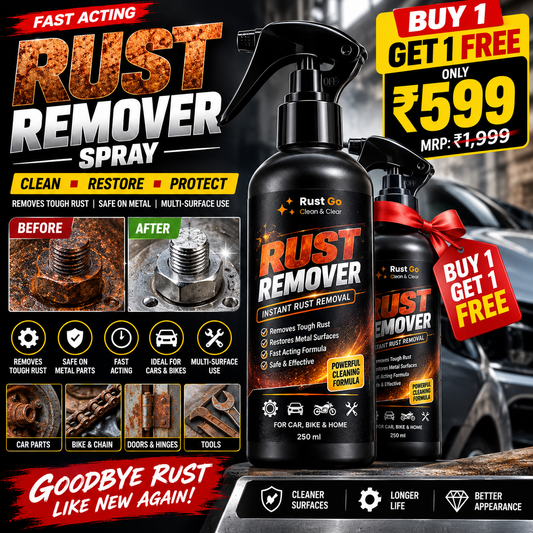 RUST GO RUST REMOVER SPRAY – FAST RUST REMOVAL FOR CARS, BIKES & METAL | BUY 1 GET 1 FREE