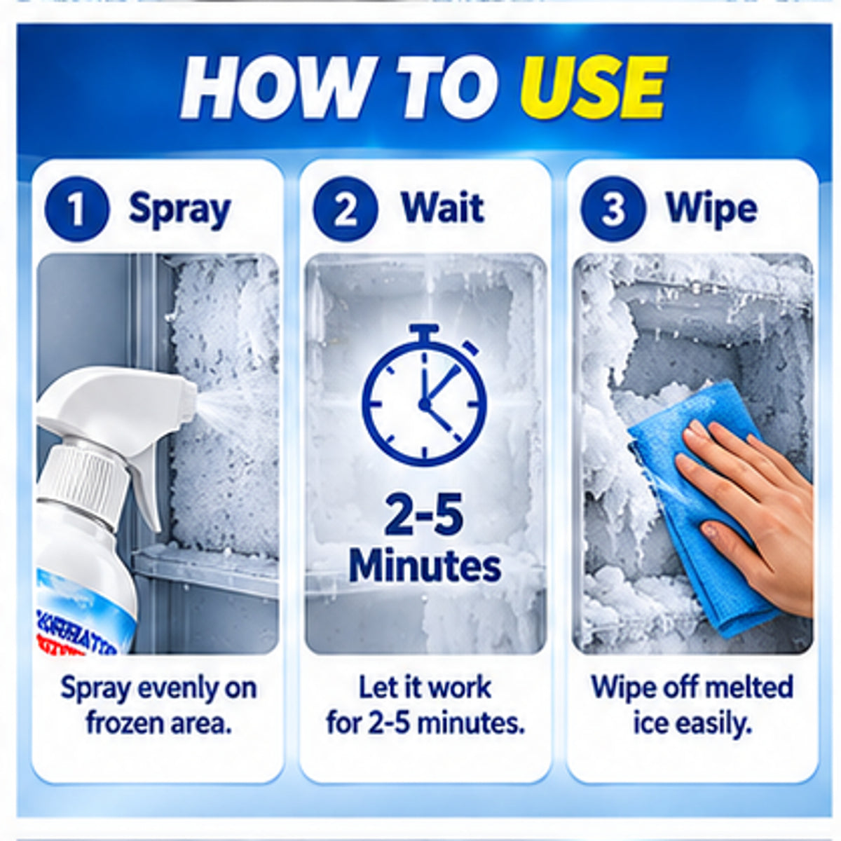Refrigerator Defrosting Spray – Ice & Frost Remover | Buy 1 Get 1 Free (Pack of 2)