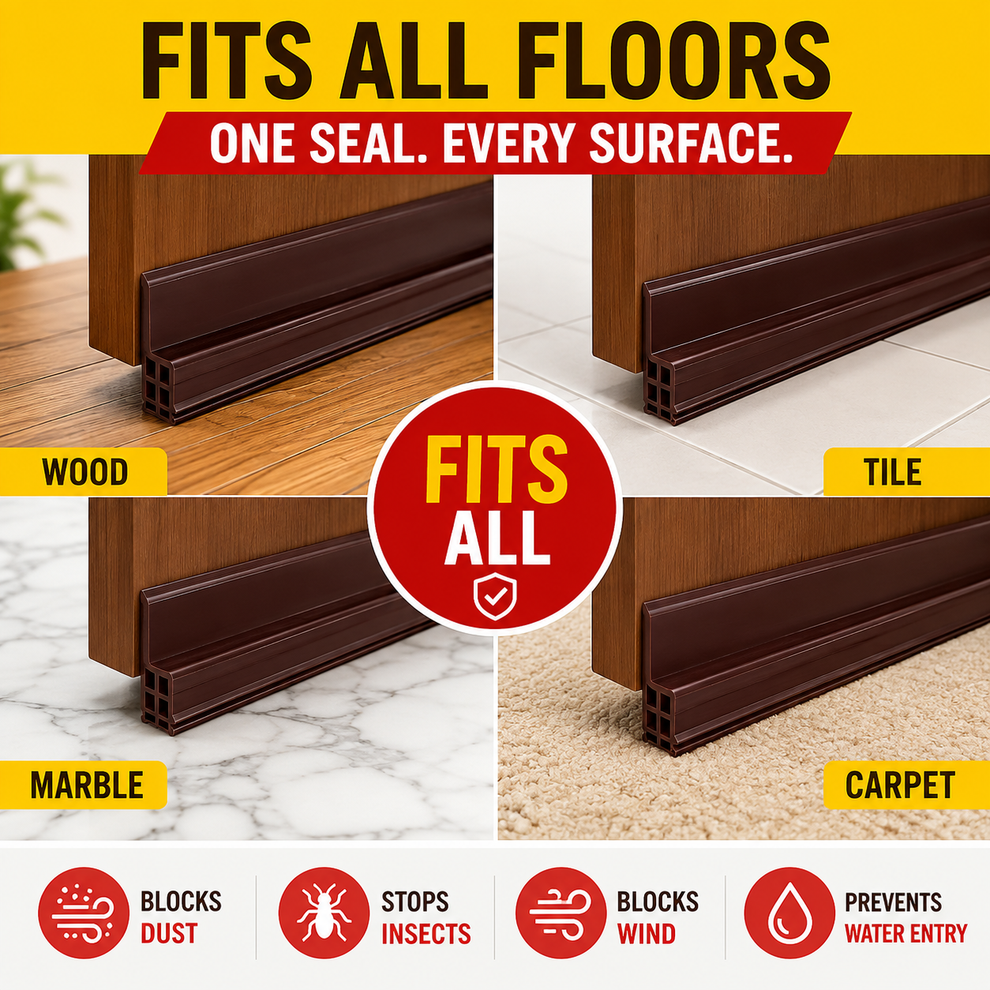 UNIVERSAL DOOR BOTTOM WEATHER SEAL | BLOCKS DUST, RAIN & INSECTS – BUY 1 GET 1 FREE
