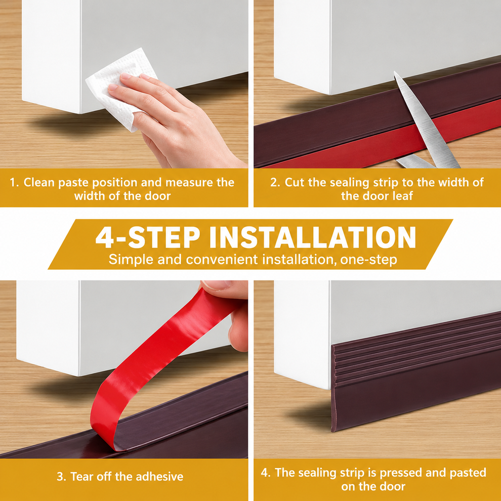 UNIVERSAL DOOR BOTTOM WEATHER SEAL | BLOCKS DUST, RAIN & INSECTS – BUY 1 GET 1 FREE