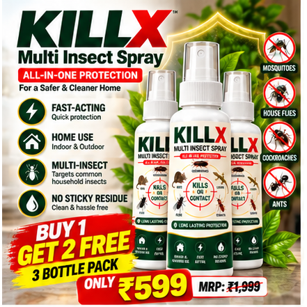 KILLX MULTI INSECT SPRAY – FAST-ACTING INSECT PROTECTION | BUY 1 GET 2 FREE
