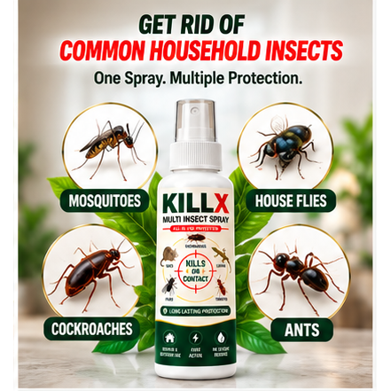 KILLX MULTI INSECT SPRAY – FAST-ACTING INSECT PROTECTION | BUY 1 GET 2 FREE
