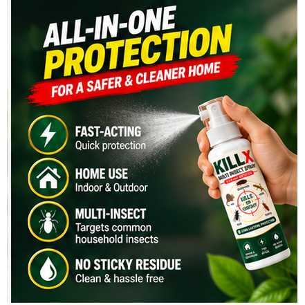 KILLX MULTI INSECT SPRAY – FAST-ACTING INSECT PROTECTION | BUY 1 GET 2 FREE
