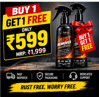 RUST GO RUST REMOVER SPRAY – FAST RUST REMOVAL FOR CARS, BIKES & METAL | BUY 1 GET 1 FREE